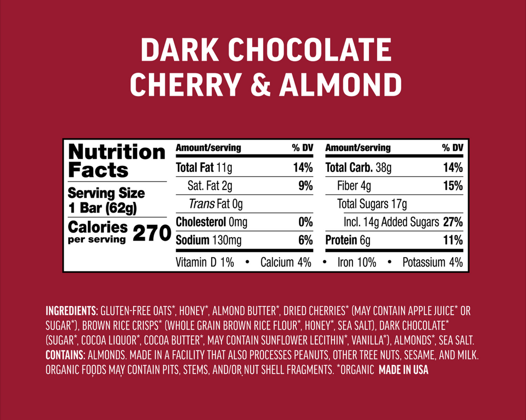 Dark Chocolate Cherry & Almond Bars - Fundraising