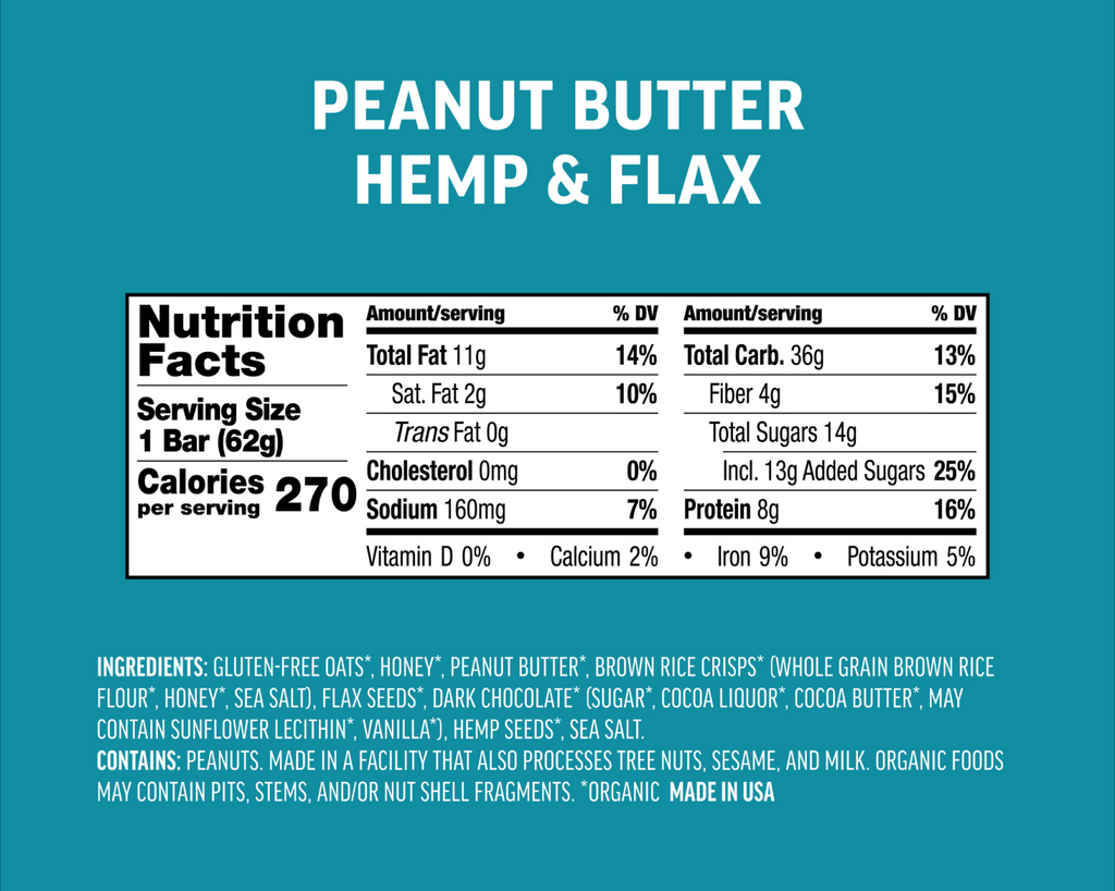 Peanut Butter Hemp & Flax Energy Bar