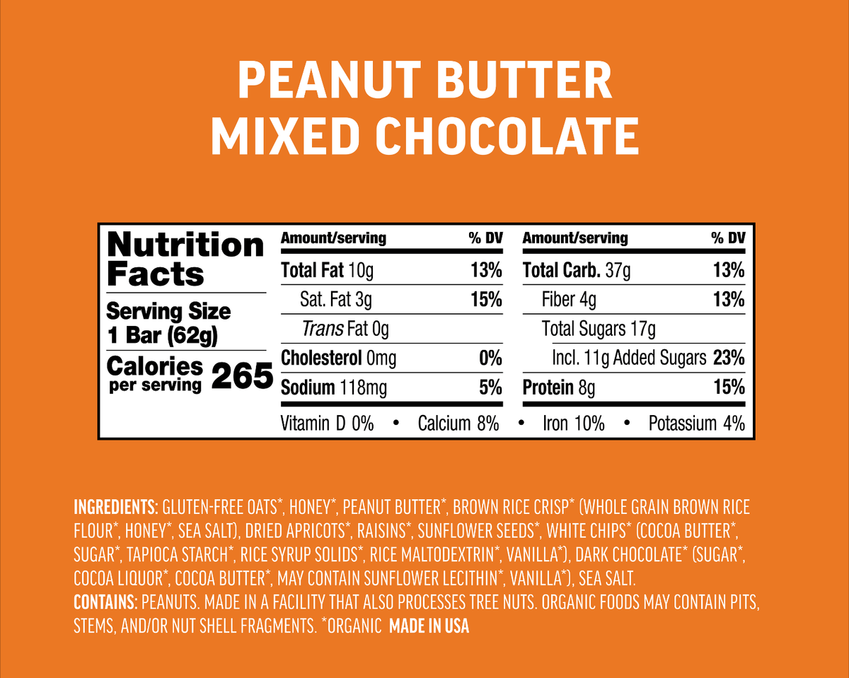 Peanut Butter Mixed Chocolate Energy Bar