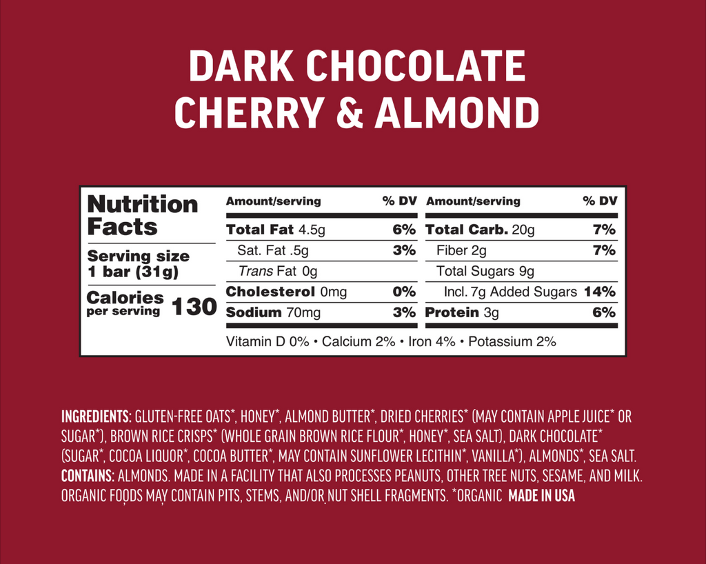 Dark Chocolate Cherry & Almond Kids Bars - Fundraising