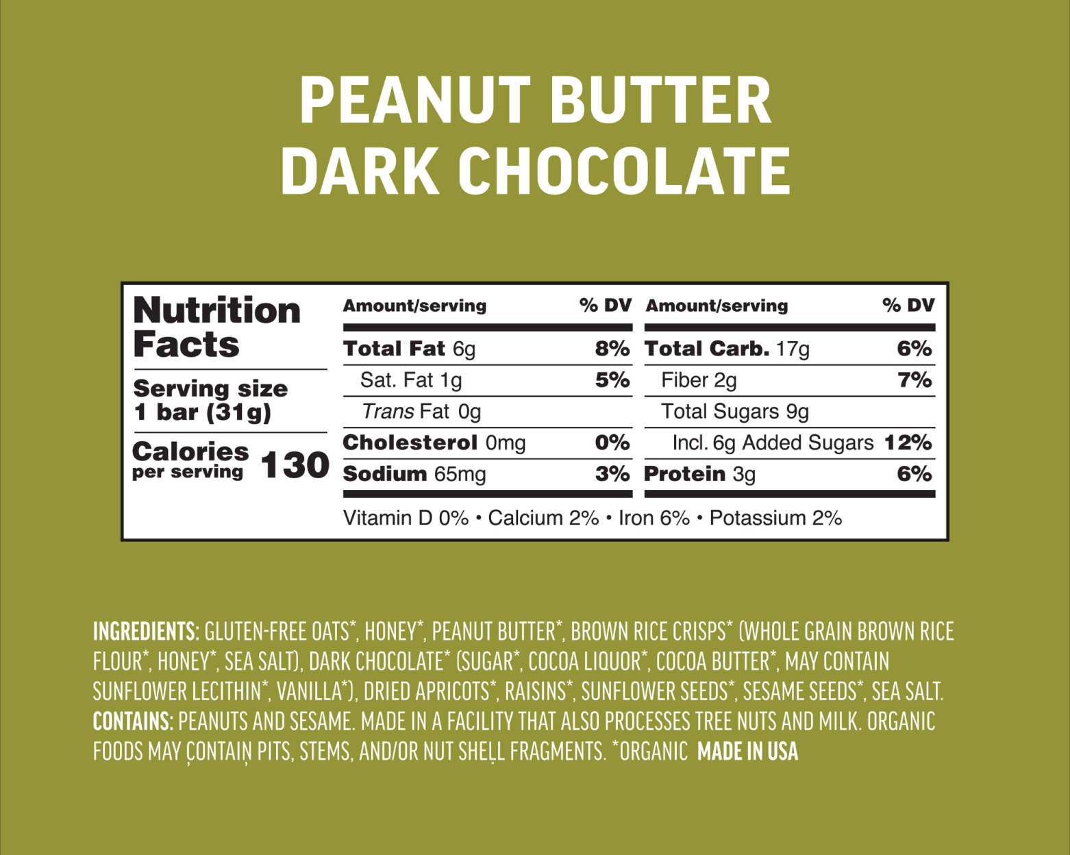 Peanut Butter Dark Chocolate Kids Bars - Fundraising