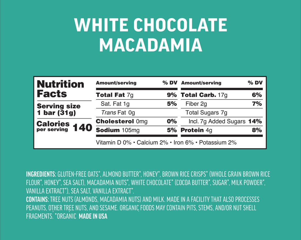 White Chocolate Macadamia Mini Bar