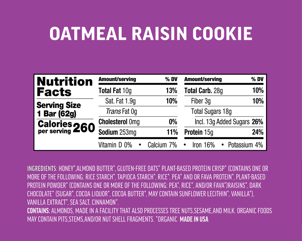 Oatmeal Raisin Cookie Protein Bar