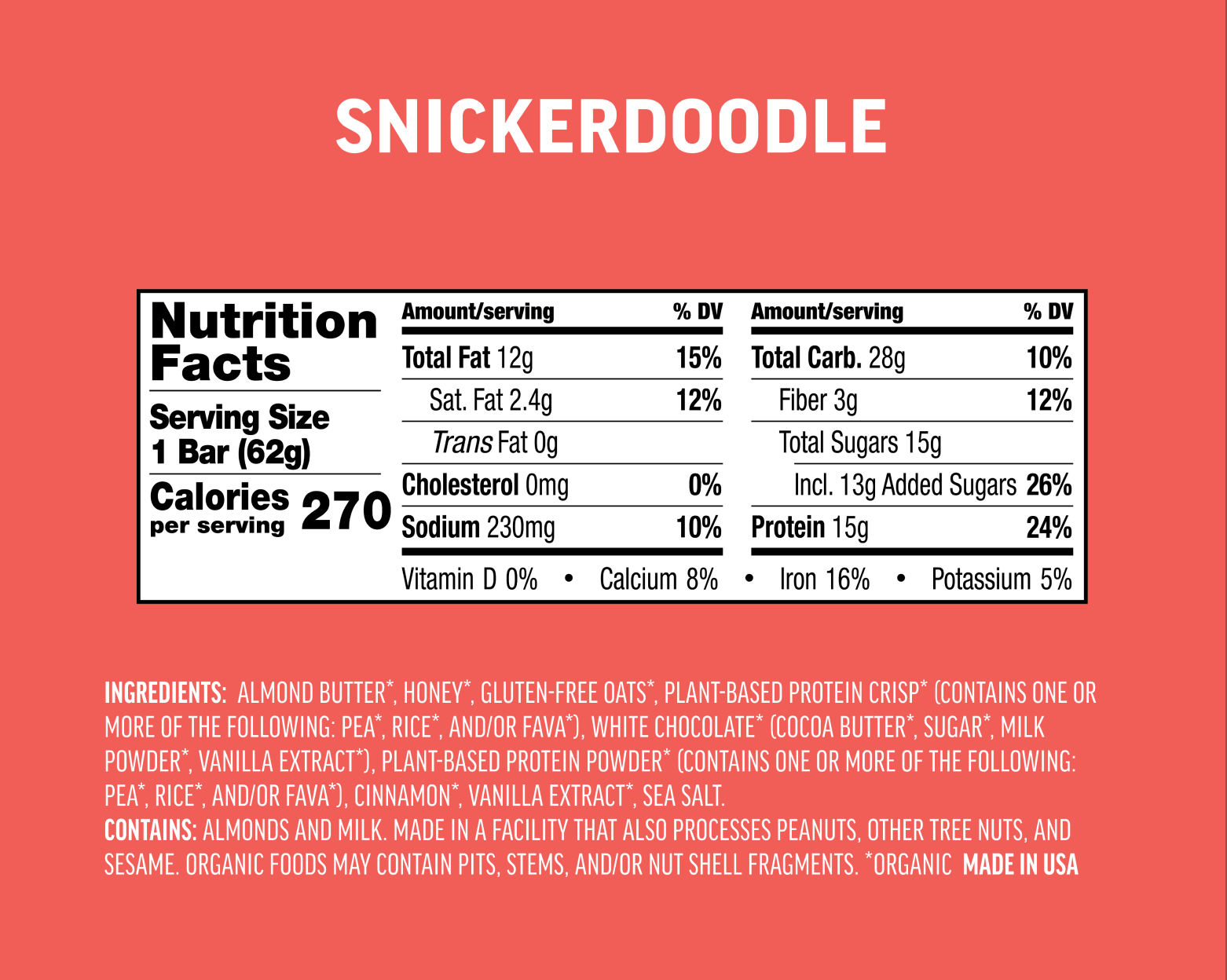 Snickerdoodle Protein Bars